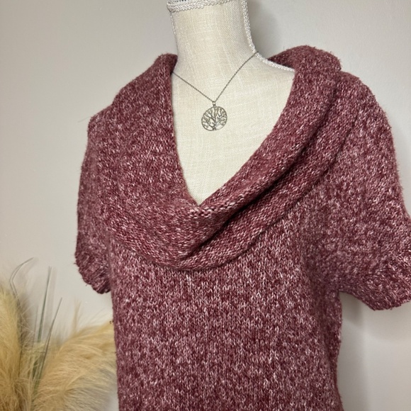 Short sleeve burgundy sweater - Picture 2 of 4